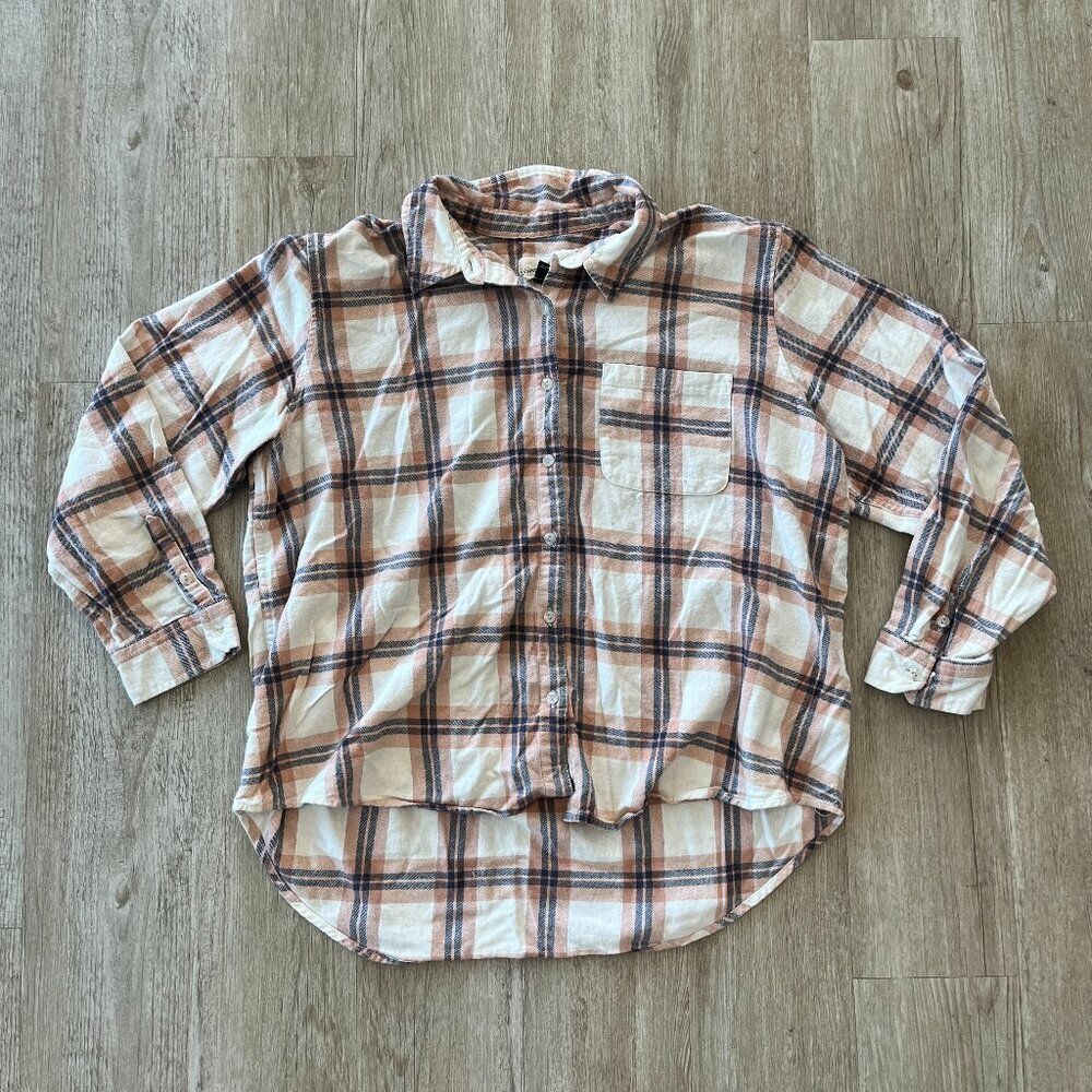 Womens Universal Thread Pink Plaid Button Up - XXL